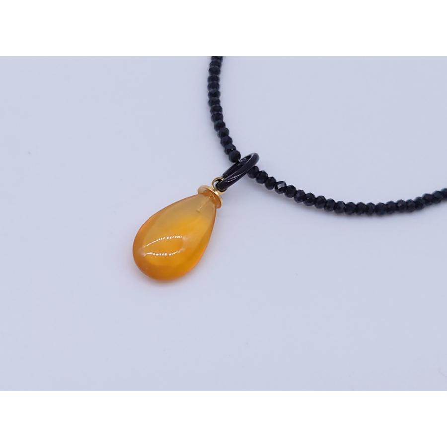 CG27　本べっ甲鼈甲　ネックレス 本べっ甲 ネックレス スピネルチェーン ペンダント シンプル 雫 肉厚