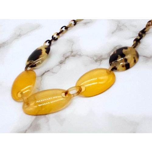 本べっ甲 ネックレス 希少 白甲 綺麗 艶感 上品 シンプル プレゼント 天然素材 （N-255）の画像