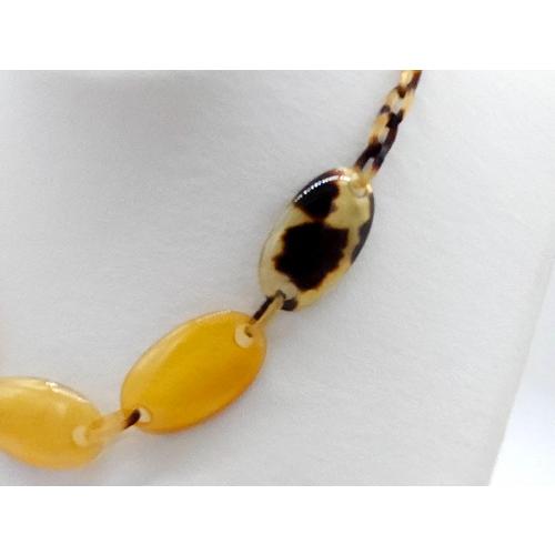 本べっ甲 ネックレス 希少 白甲 綺麗 艶感 上品 シンプル プレゼント 天然素材 （N-255）の画像