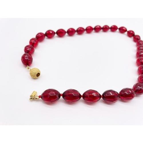 本琥珀 ネックレス 希少 レッドアンバー 贅沢 高級感 魅力 上品 存在感 天然素材（N-265）の画像