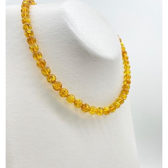 本琥珀 ネックレス バルティックアンバー 贅沢 黄金 上品 華やか 存在感 天然素材（N-268）の画像
