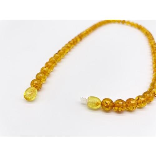 本琥珀 ネックレス バルティックアンバー 贅沢 黄金 上品 華やか 存在感 天然素材（N-268）の画像
