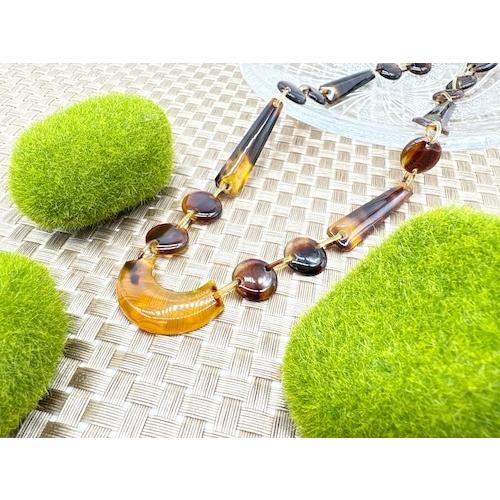 本べっ甲ネックレス 希少 特上 贅沢 職人 上品 透明感 上質 天然素材（N-277）の画像