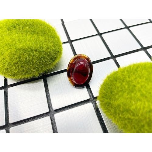 本べっ甲ピンブローチ 赤色 琥珀 レッドアンバー 天然 透明感 天然素材 (pb-035)の画像