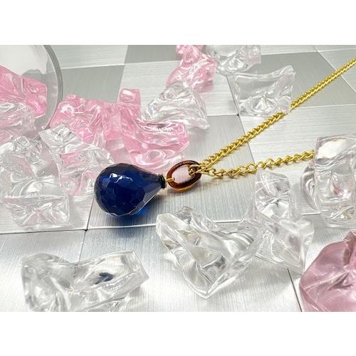 本べっ甲 ペンダント アズールアンバー ブルー琥珀 滴 雫形 立体感 プレゼント 天然素材（pe-321）の画像