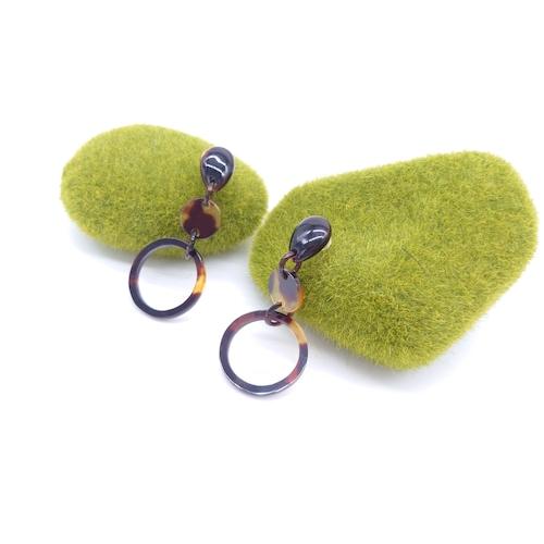 本べっ甲 ピアス サークルタイプ 雫 大き目 ユラユラ お洒落 大人可愛い プレゼント　(Pi-097)の画像