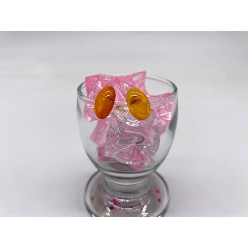 本べっ甲 ピアス たまご型 白甲 大人可愛い シンプル プチピアス 贅沢 プレゼント 艶感（pi-191）の画像