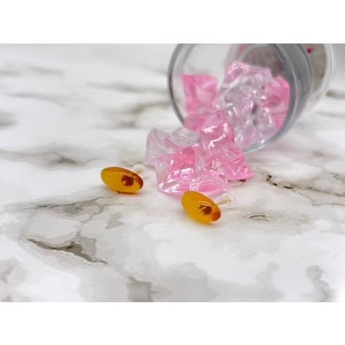 本べっ甲 ピアス たまご型 白甲 大人可愛い シンプル プチピアス 贅沢 プレゼント 艶感（pi-191）の画像