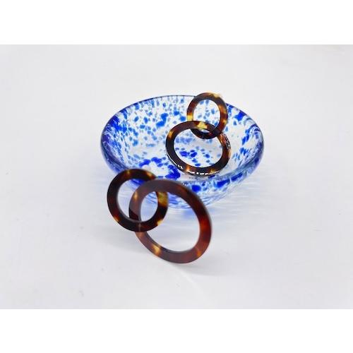 本べっ甲 ピアス 2連 直結 キレイ 存在感 プレゼント 軽い 天然素材（pi-192）の画像