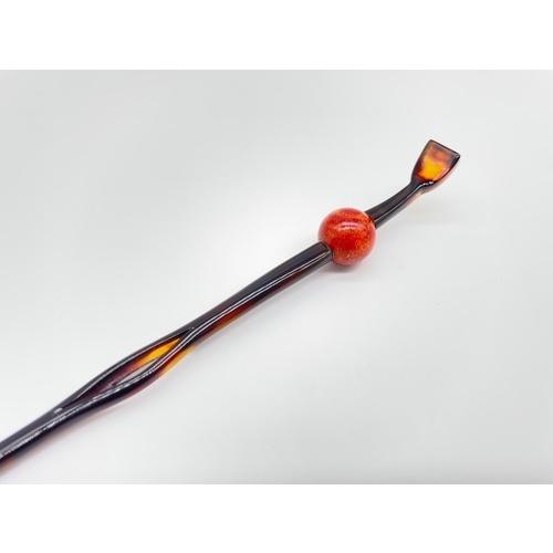 本べっ甲 玉簪 赤 上品 アフリカサンゴ イソバナ珊瑚 伝統工芸 オーガニック プレゼント（TK-031）の画像