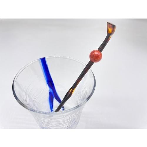本べっ甲 玉簪 赤 上品 アフリカサンゴ イソバナ珊瑚 伝統工芸 オーガニック プレゼント（TK-031）の画像