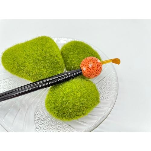 本べっ甲 玉簪 珊瑚 二本脚 一品 白甲 贅沢 プレゼント 天然素材（TK-033）の画像