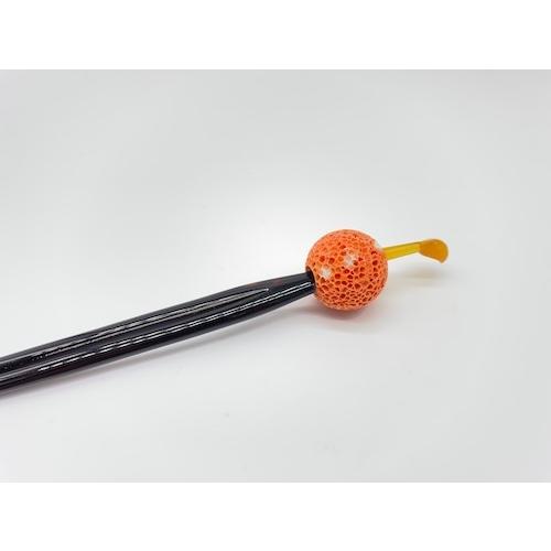 本べっ甲 玉簪 珊瑚 二本脚 一品 白甲 贅沢 プレゼント 天然素材（TK-033）の画像
