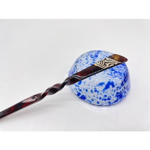 本べっ甲 玉簪 一本刺し シンプル 希少 本水目 和装 希少 一品 天然素材（TK-034）の画像
