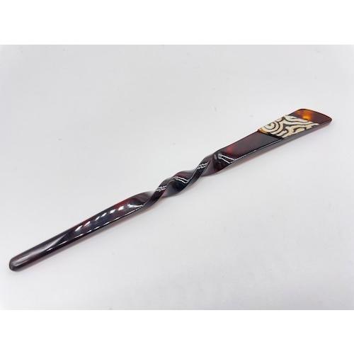 本べっ甲 玉簪 一本刺し シンプル 希少 本水目 和装 希少 一品 天然素材（TK-034）の画像