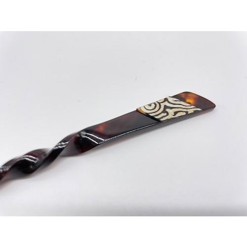 本べっ甲 玉簪 一本刺し シンプル 希少 本水目 和装 希少 一品 天然素材（TK-034）の画像
