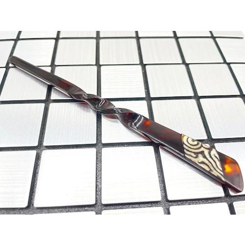 本べっ甲 玉簪 一本刺し シンプル 希少 本水目 和装 希少 一品 天然素材（TK-034）の画像