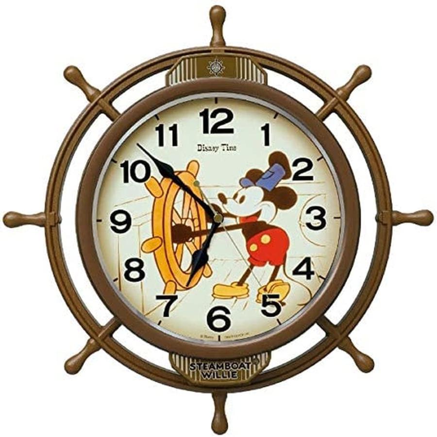 セイコークロック(Seiko Clock) 掛け時計 キャラクター ディズニーミッキーマウス 電波 アナログ 飾り振り子 茶 本体サイ | DISNEY HOME