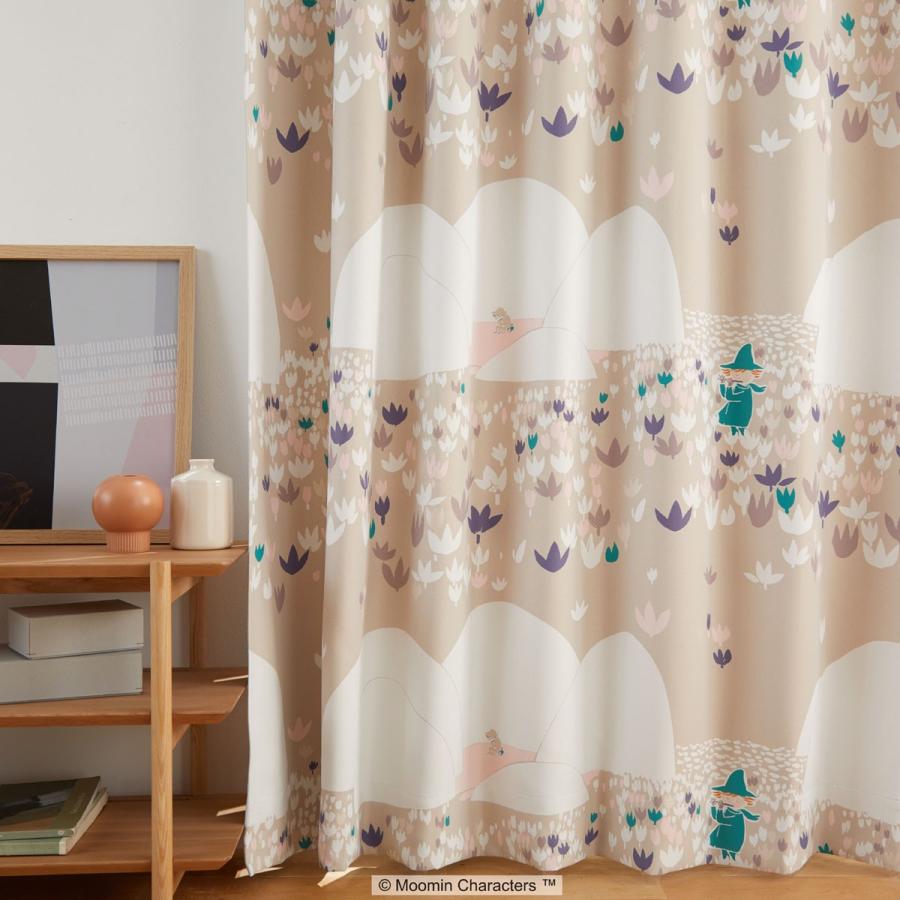 公式の 遮光カーテン 北欧 ムーミン 100 135cm 1枚入り ソフトメロディー スナフキン チューリップ 花柄 既製カーテン ウォッシャブル 遮 新商品 Carlavista Com