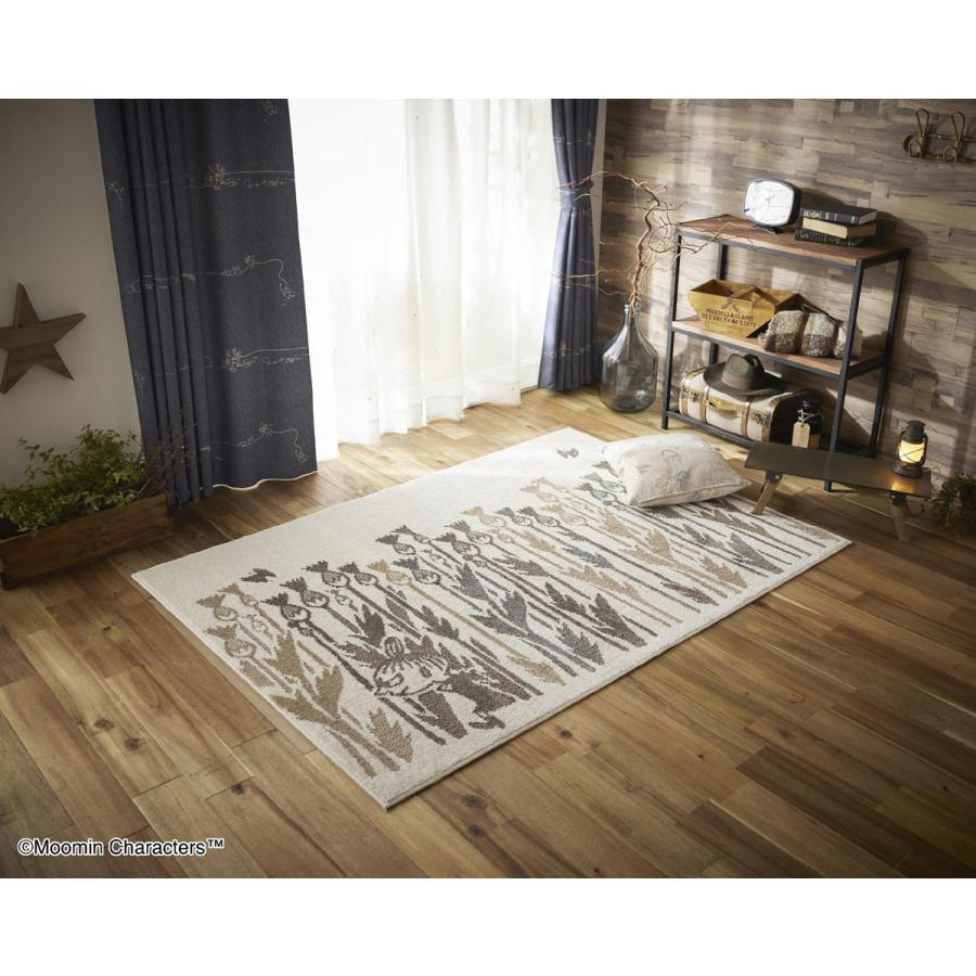 未使用保管品　ムーミン　リトルミィ　カーペット　ラグ　ベージュ　130✖️185 MOOMIN（ムーミン） ラグ リトルミイ ワイルドフラワー 130×185