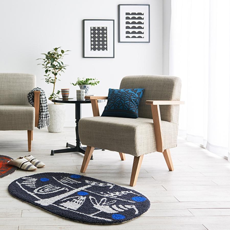 手織り玄関マット 然ウール100 北欧風デザインで空間を彩る ☆然ウール