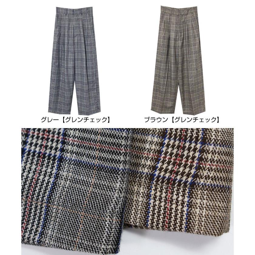 グレンチェック パンツ レディース 春夏 メール便c 送料無料 グレンチェック柄 ハイウエスト ワイドパンツ ボトムス ポイント消化 送料無 Plaisir プレジール 通販 Yahoo ショッピング