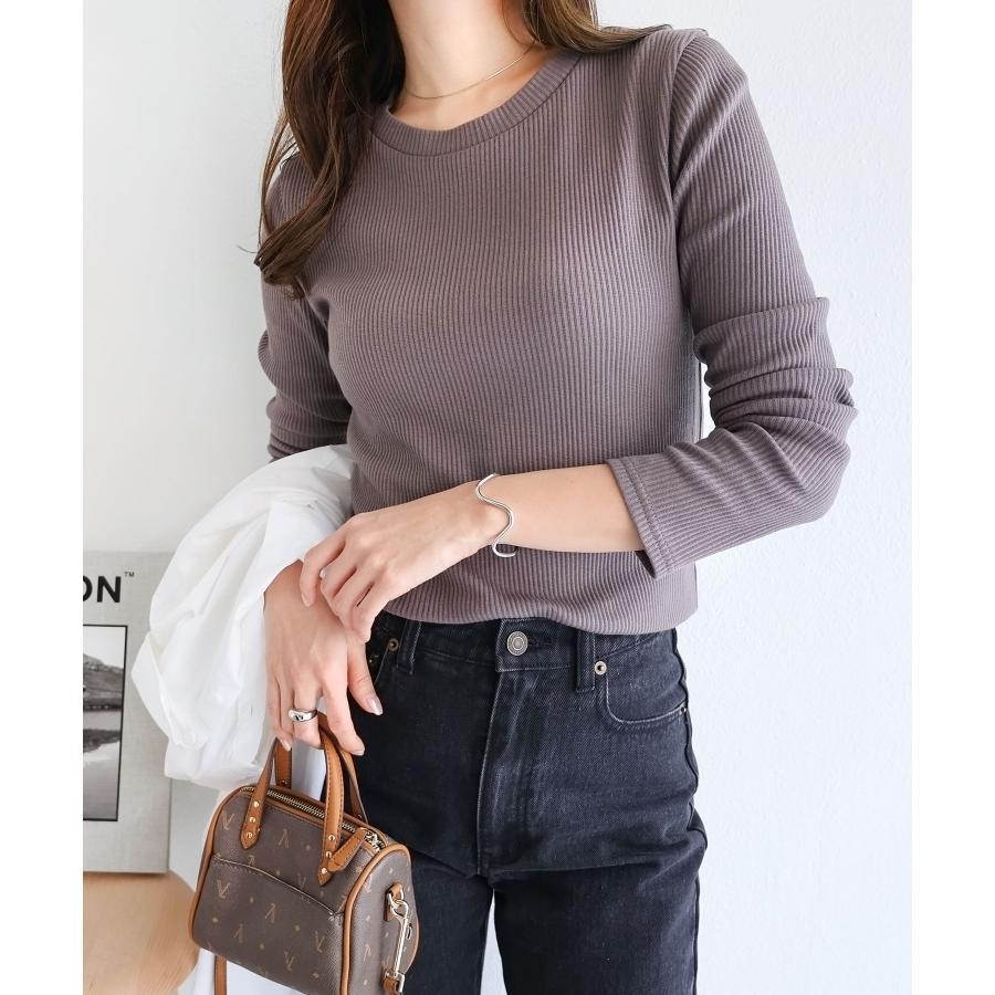 首つまり Tシャツ 長袖 おしゃれ 春 メール便b 送料無料 テレコリブ クルーネック カットソー レディース トップス Plaisir プレジール 通販 Yahoo ショッピング