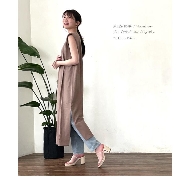 ノースリーブ ワンピース tシャツワンピ tシャツワンピース スリット