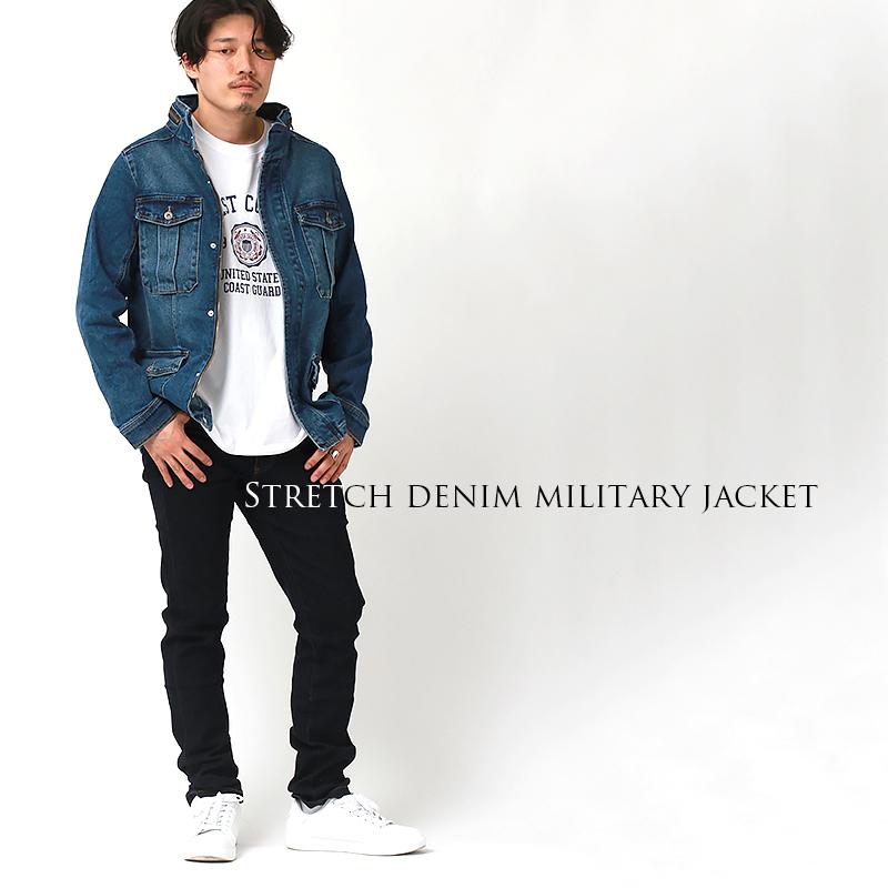 デニムジャケット メンズ ストレッチ ジージャン ホワイトデニム Gジャン ｇジャン デニム ミリタリージャケット ジャケット 作業着 カジュアル 仕事着 お出かけ M Plaisir プレジール 通販 Yahoo ショッピング