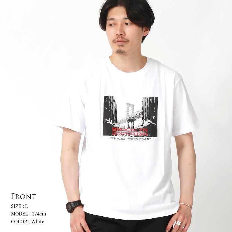 訳あり】 L グラフィック プリントTシャツ 白 白シャツ 清楚 メンズ