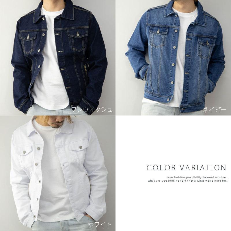 デニムジャケット メンズ ストレッチ Gジャン ライトアウター ｇジャン ジージャン お兄 ビター系 アメカジ ホワイトデニム おすすめ シンプル カッコイイ M Plaisir プレジール 通販 Yahoo ショッピング