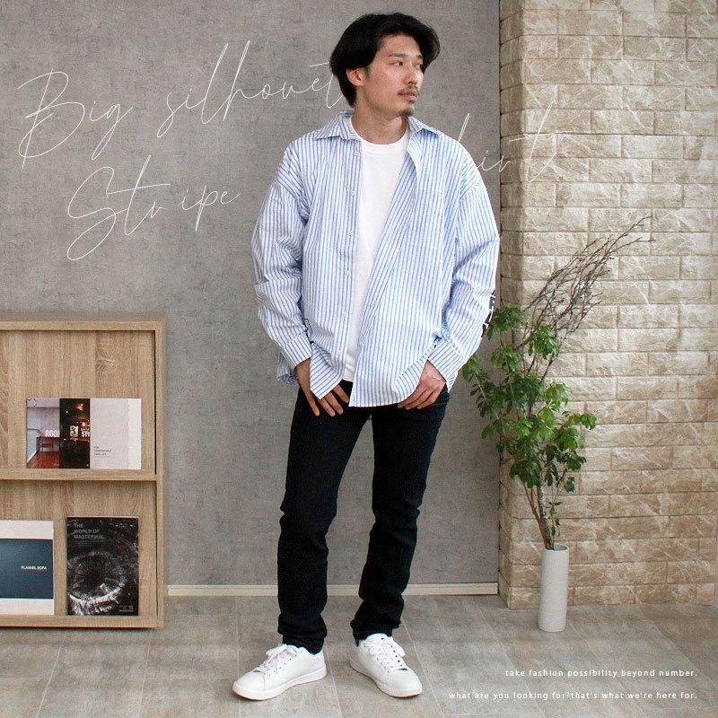 美品 クチュールドアダム ★ オーバーサイズ 長袖 シャツ ストライプ 美品 クチュールドアダム ☆ オーバーサイズ 長袖 シャツ ストライプ