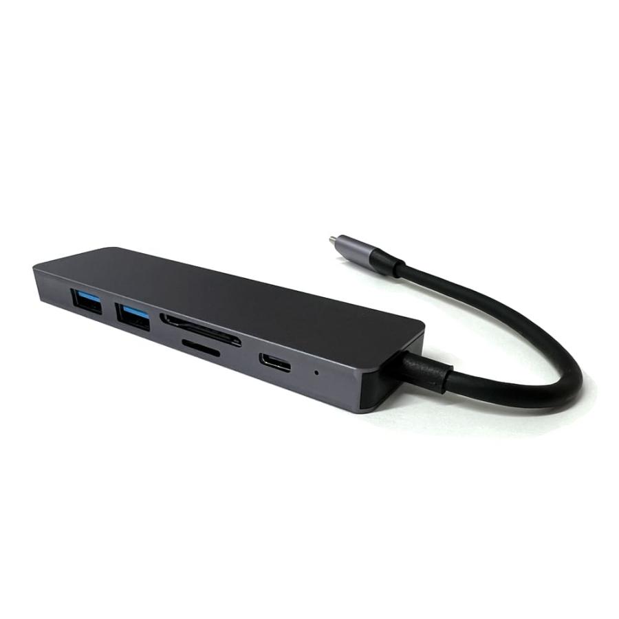 Type-C マルチカードリーダーUSBハブ 2ポート USB3.0 スマホ iPad 容量節約 PC マウス キーボード HDMI メール便なら送料無料｜plaisir｜02