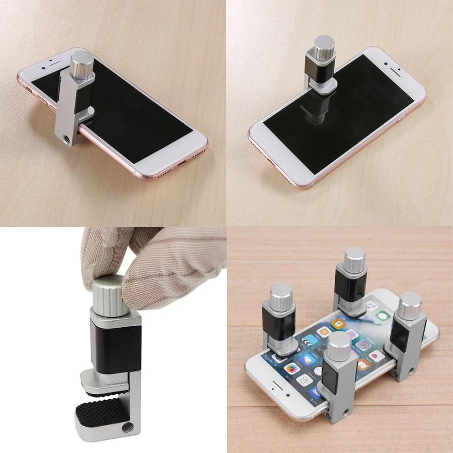 スマホ固定圧着用クリップ 4個セット スマホ タブレット iPhone iPad