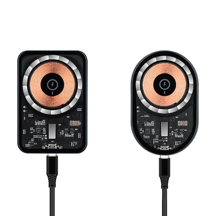 iPhone17 スケルトン車載ホルダー マグネット式ワイヤレス充電器 15W