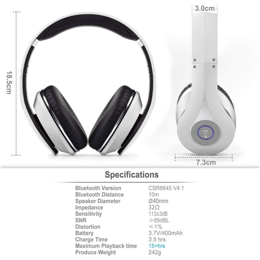 August Bluetooth ワイヤレス ヘッドフォン Apt X Nfc搭載 折り畳み式 ケーブル着脱式 マイク付 白 Ep640 A10224 パソコン スマホパーツ館 通販 Yahoo ショッピング