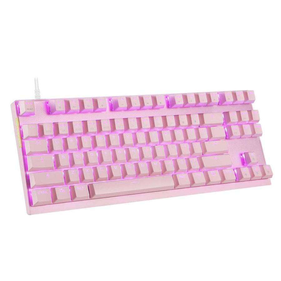 ゲーミングキーボード ピンク キーボード 87キー 有線 キーボード Rgbバックライト 青軸 持ち運び便利 人間工学デザイン A107 パソコン スマホパーツ館 通販 Yahoo ショッピング