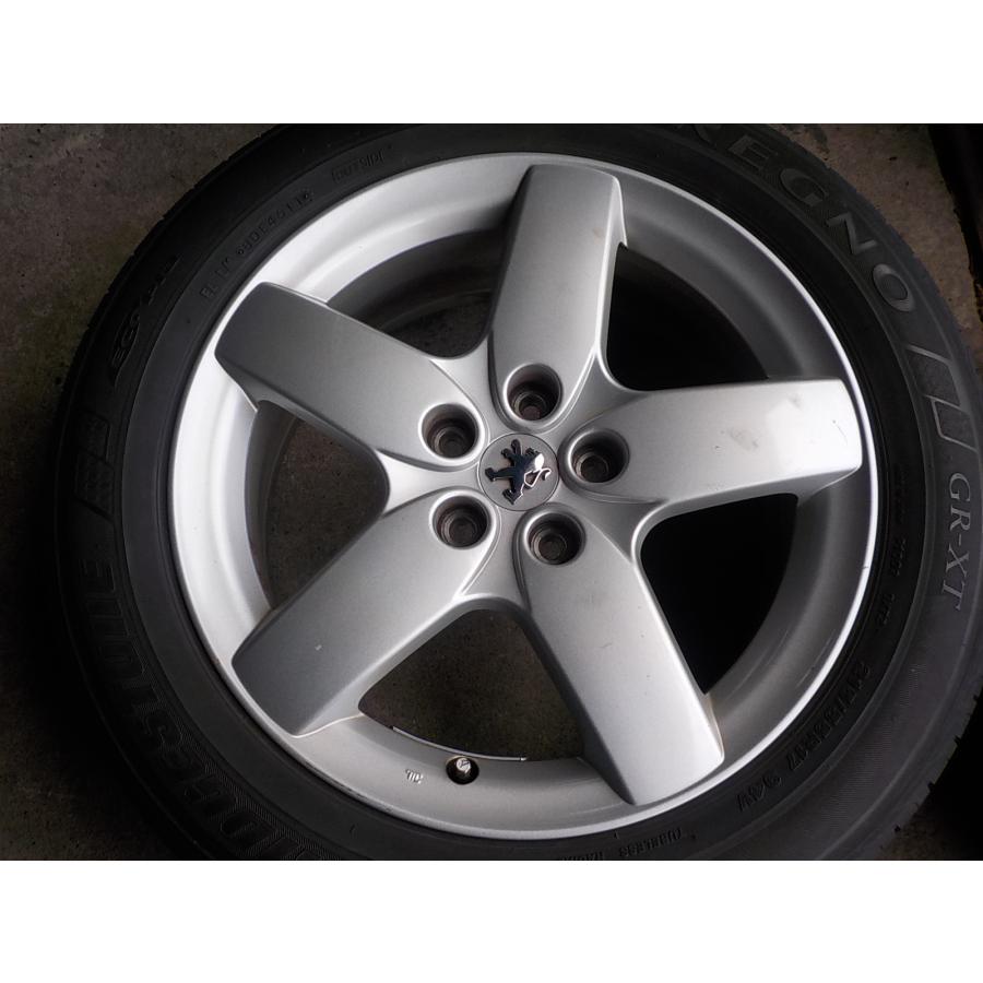 ■業者宛送料安プジョー407純正17インチアルミ４本タイヤセット　7J+48　108/5　65φ　215/55-17　レグノGR-XT■京都発_2