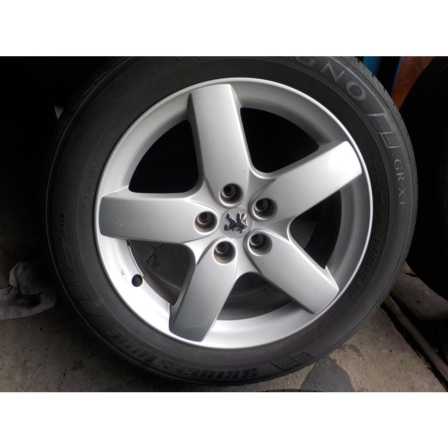 ■業者宛送料安プジョー407純正17インチアルミ４本タイヤセット　7J+48　108/5　65φ　215/55-17　レグノGR-XT■京都発_4