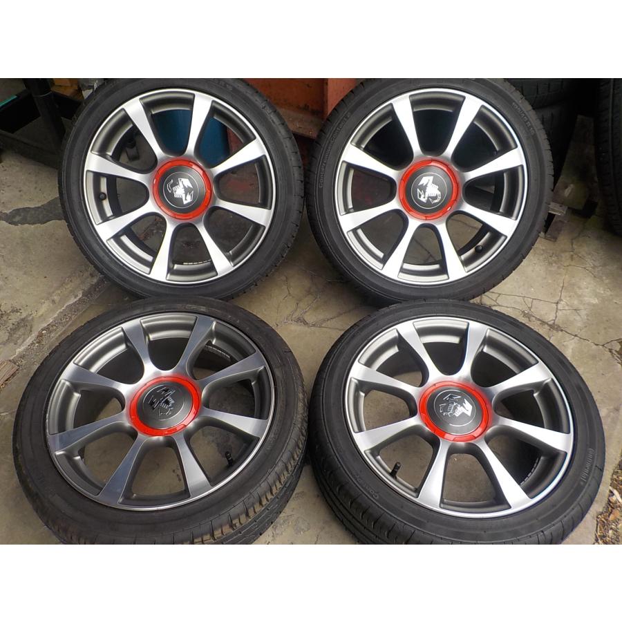 □業者宛送料安フィアット500 アバルトなど16インチアルミタイヤ4本 