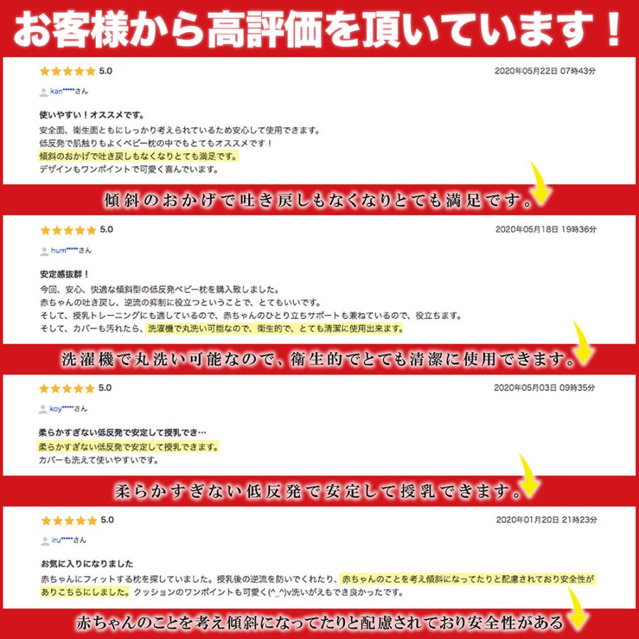 ベビー枕 赤ちゃん ベビー用品 新生児 まくら 吐き戻し防止 クッション 斜面枕 | Plaisiureux | 03