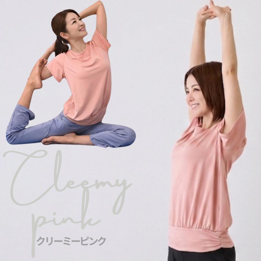 ヨガウェア トップス 半袖 めくれにくい めくれない 体型カバー 吸汗速乾 UVカット ホットヨガウェア 爆買 | PlanetーC | 19