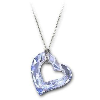 超メルカリ市特価　スワロフスキー　LOVE HEART SMALL VIOLET 極美品 スワロフスキー ネックレス ハート バタフライ シルバー