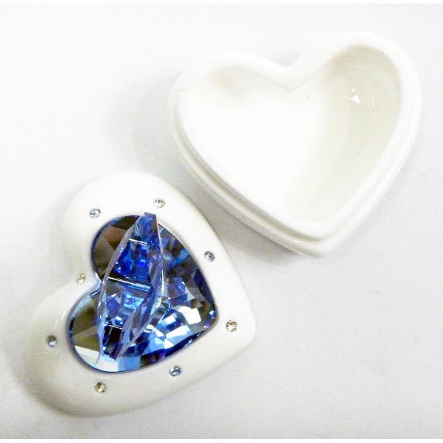 スワロフスキー Swarovski HEART BOX ジュエリーボックス ブルー