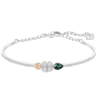 SWAROVSKI スワロフスキー バングル クローバー Una バングル, クローバー, ピンク, ローズゴールドトーン