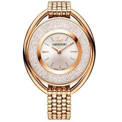 SWAROVSKIスワロフスキー腕時計CRYSTALLINE OVAL ゴールド SWAROVSKI CRYSTALLINE OVAL WATCH, LEATHER STRAP, GRAY, ROSE