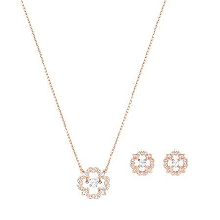 ★【美品】SWAROVSKI フラワー ネックレスピアス セット 5408439 SWAROVSKI スワロフスキー Swarovski 『Sparkling Dance Flower
