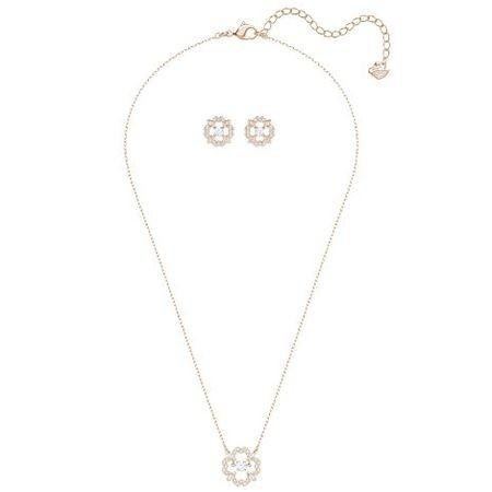 ★【美品】SWAROVSKI フラワー ネックレスピアス セット 5408439 スワロフスキー SWAROVSKI ネックレス ピアス セット