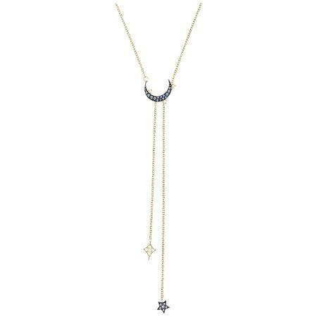 SWAROVSKI（スワロフスキー） 月 星 天体 DUO MOON Y字型ネックレス 