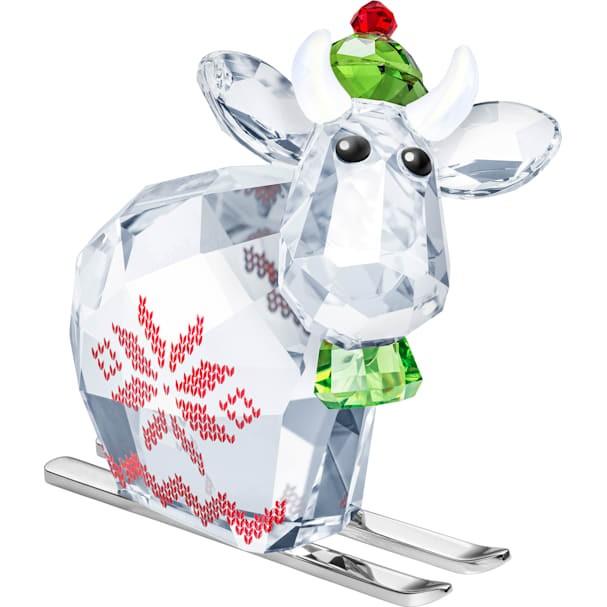 ◇美品◇スワロフスキー 置物 クリスマス　冬　牛　フィギュリン　箱つき SWAROVSKI（スワロフスキー） 置物 Winter Mo 2019年度限定生産品